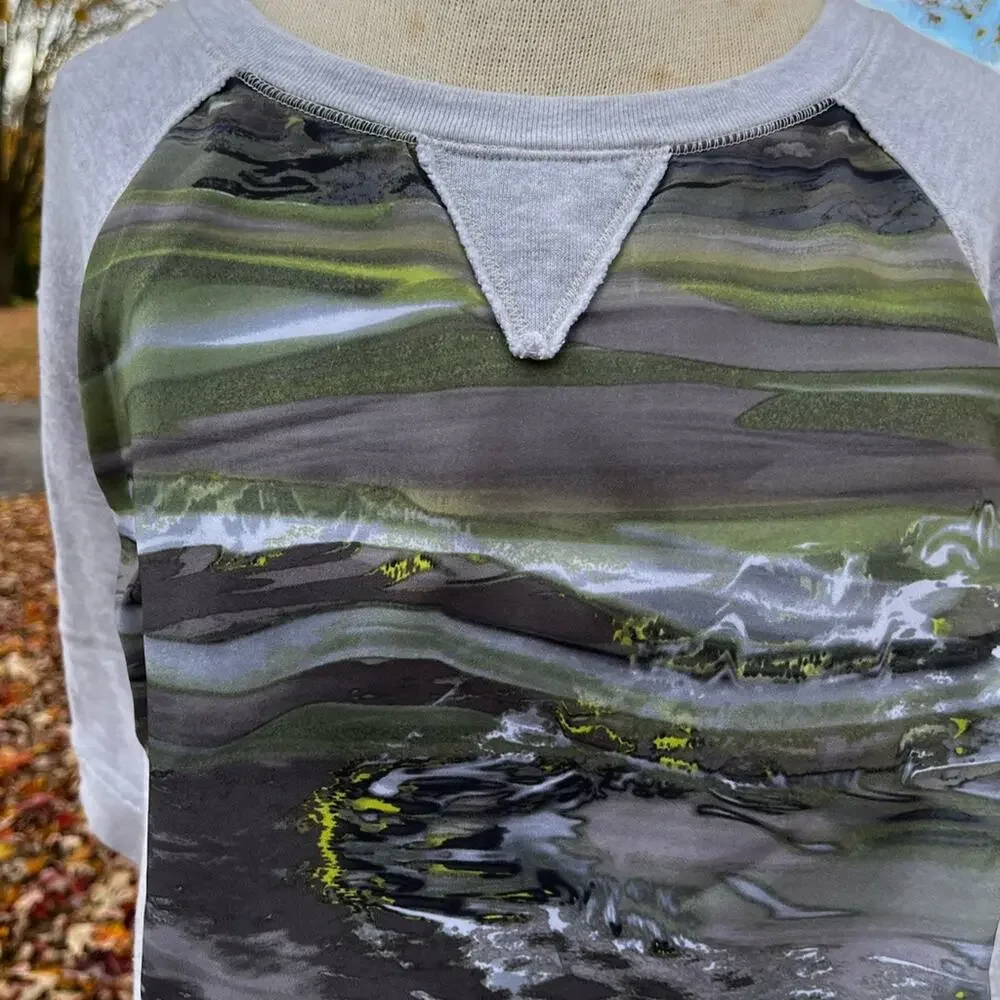 Calvin Klein Performance Grey and Green Sweatshirt, Size M